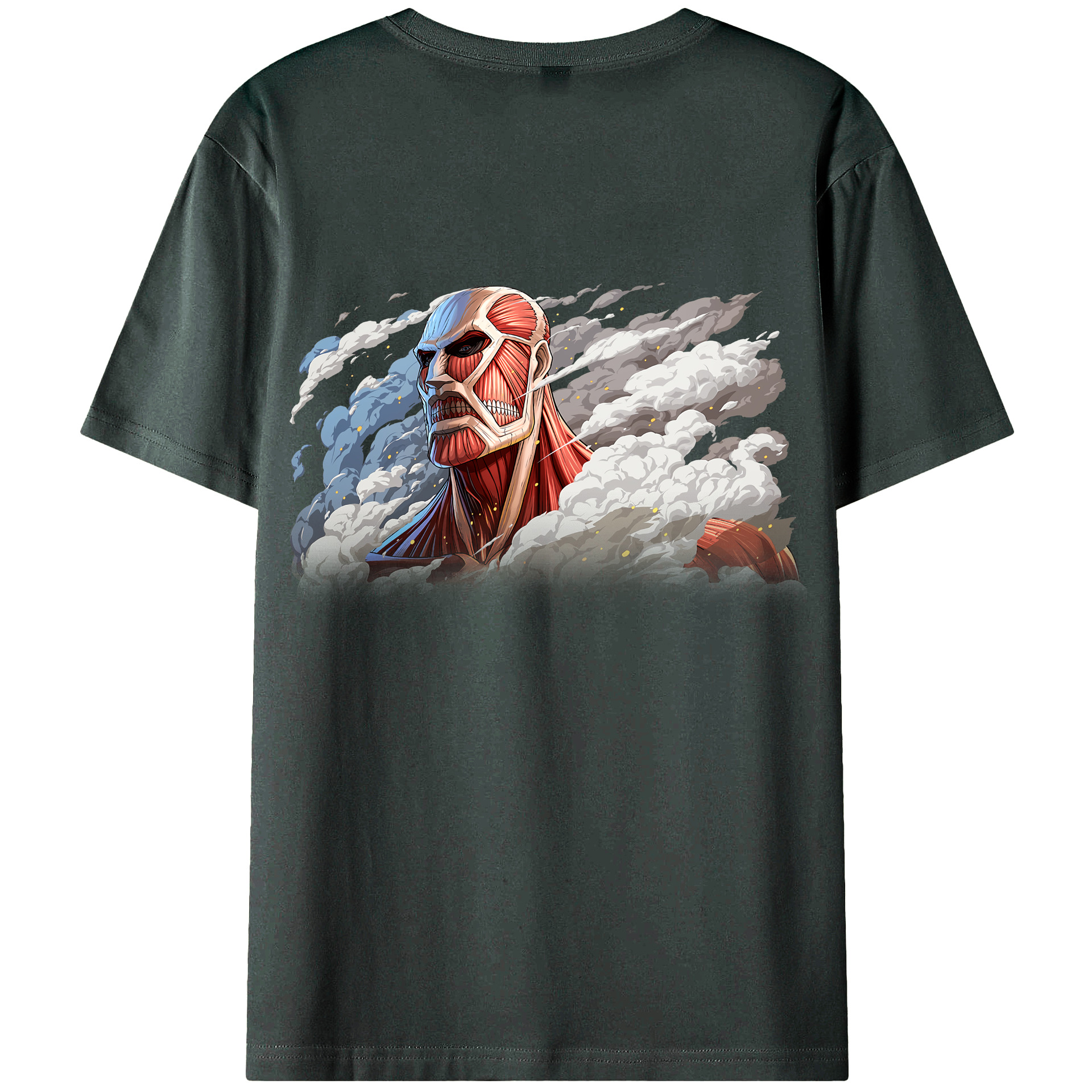 （画像用） 進撃の巨人 Attack on Titan 綿100％ メンズ半袖Tシャツ（バックプリント） 通気性